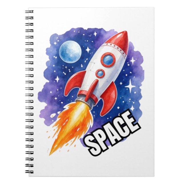 Space Adventure Poster | Adventure Awaits Among  Notebook (Front)