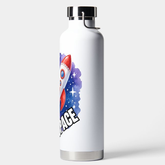 Space Adventure Poster | Adventure Awaits  Water Bottle (Left)