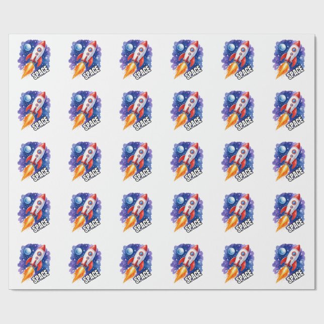 Space Adventure Poster | Adventure Awaits  Wrapping Paper (Flat)