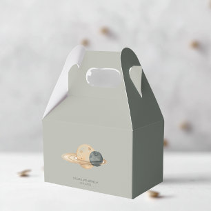 "Space Adventure Watercolor First Birthday  Favour Box