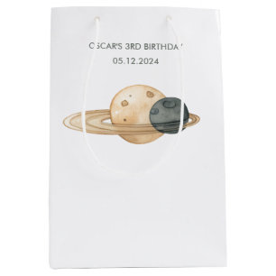 "Space Adventure Watercolor First Birthday Medium Gift Bag