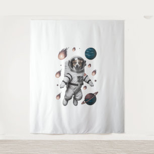 Space Adventure With A Dog Astronaut Tapestry