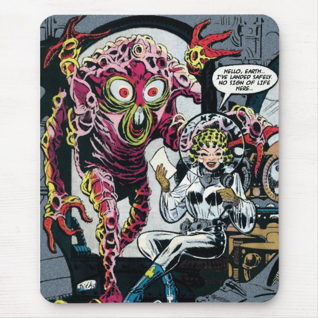 Space Adventures #12 Funny 50s Retro Sci Fi Comic Mouse Pad (Front)