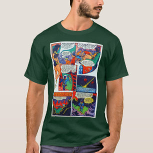 Space adventures comic book scene retro aesthetic T-Shirt