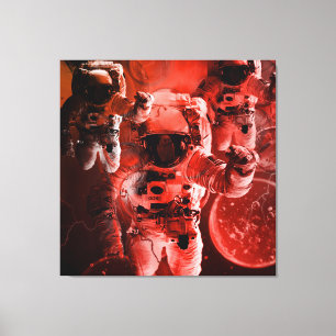 SPACE AGE AND TIME ZONE RED PLANET CANVAS PRINT