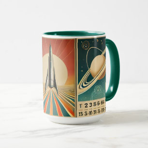 Space Age Art Space Time Calendar Mug