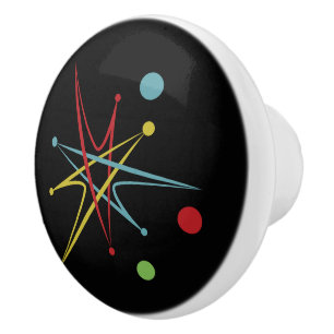 Space Age Atomic Retro Dot Custom Colours Ceramic Knob