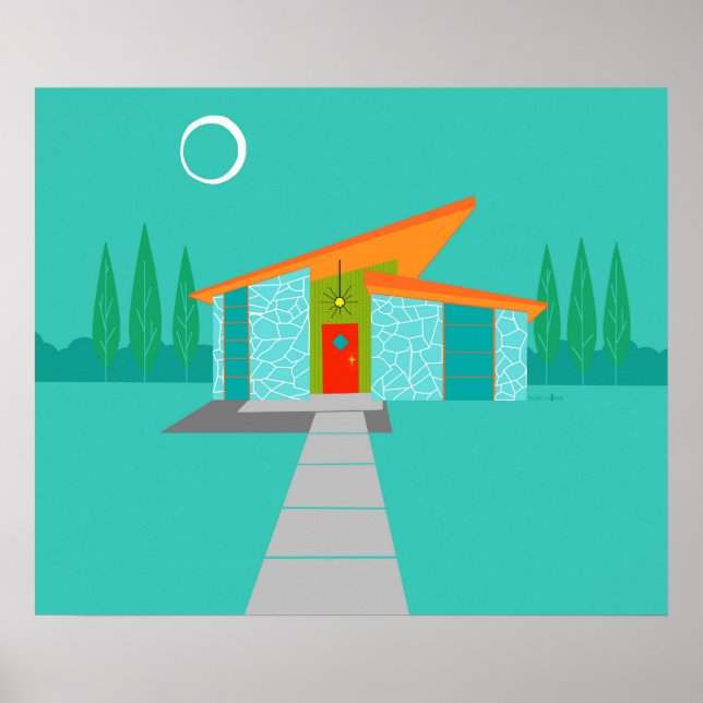 Space Age Cartoon House Poster (Front)