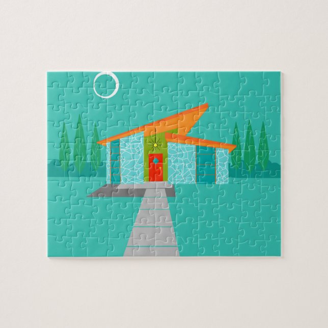 Space Age Cartoon House Puzzle (Horizontal)