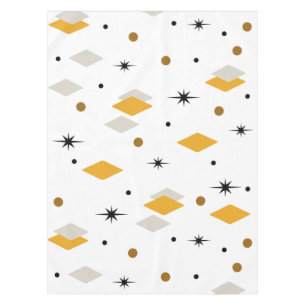 Space Age Diamonds Orange White Tablecloth