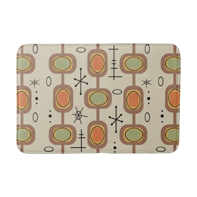 Space Age Geometric Art Multicolored Bath Mat (Front)