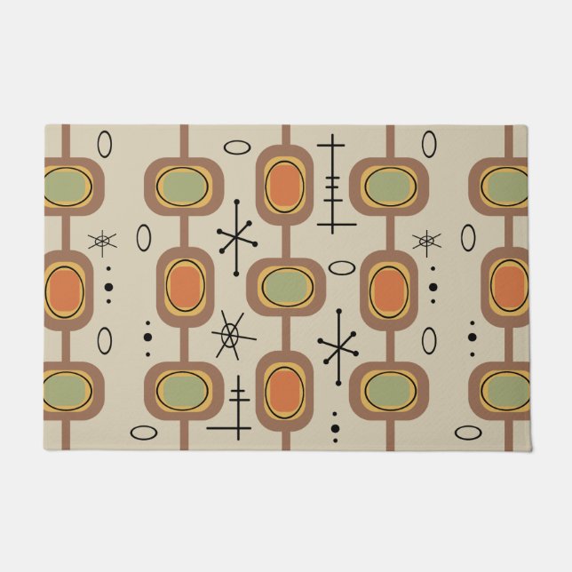 Space Age Geometric Art Multicolored Doormat (Front)