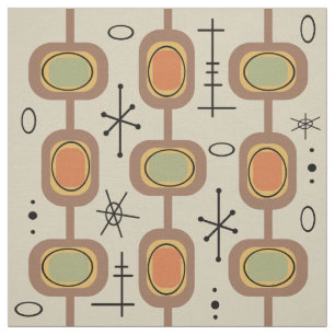 Space Age Geometric Art Multicolored Fabric