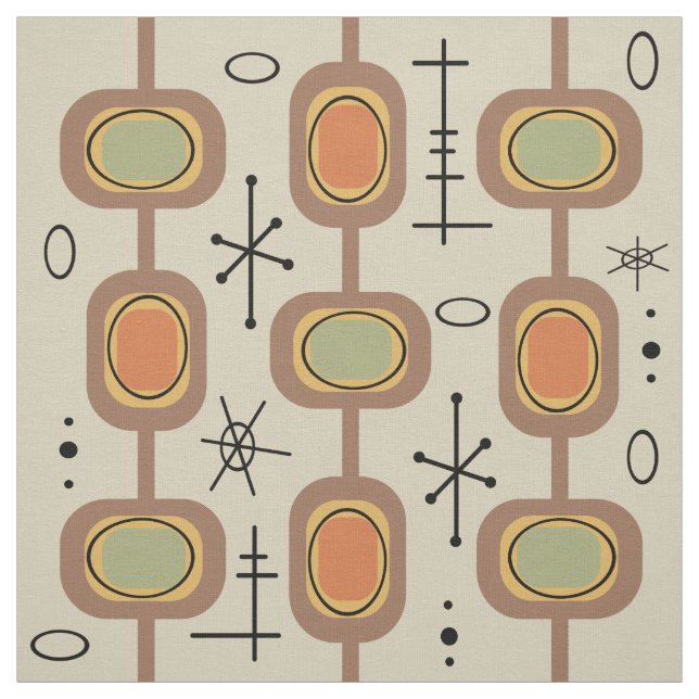 Space Age Geometric Art Multicolored Fabric (Swatch)