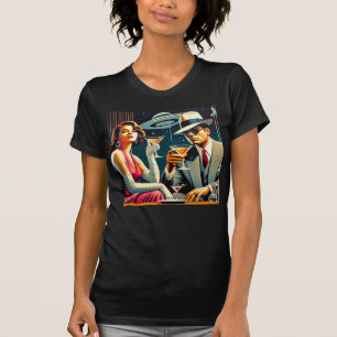 Space Age Las Vegas Gangster Martini Party T-Shirt