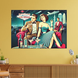 Space Age Las Vegas Martini Party Canvas Print