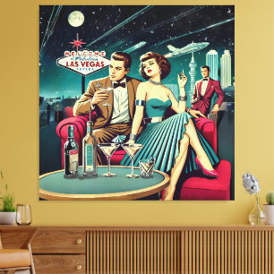 Space Age Las Vegas Martini Party Canvas Print