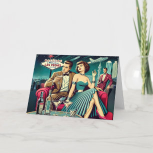 Space Age Las Vegas Martini Party Card