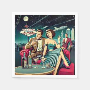 Space Age Las Vegas Martini Party Napkin