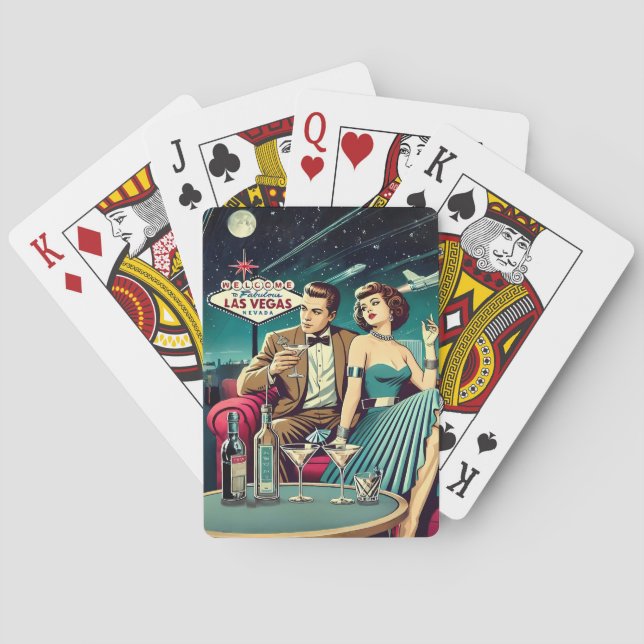 Space Age Las Vegas Martini Party Playing Cards (Back)