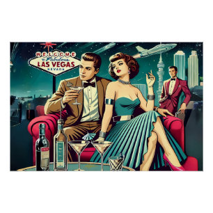 Space Age Las Vegas Martini Party Poster