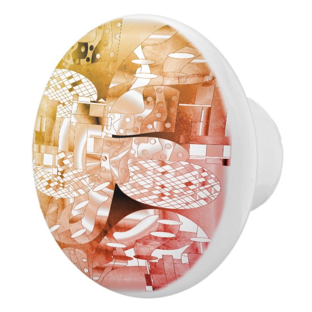 Space Age Pattern Ceramic Knob (Right)
