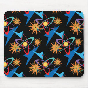 Space Age Retro Multicolored Pattern Mouse Pad