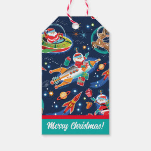 Space Age Santa Christmas Gift Tags