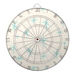 Space Age Turquoise Starbursts Dart Board