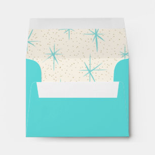 Space Age Turquoise Starbursts Envelope