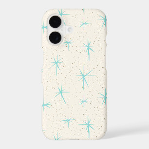 Space Age Turquoise Starbursts iPhone Case
