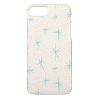 Space Age Turquoise Starbursts iPhone Case