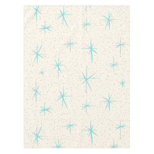 Space Age Turquoise Starbursts Tablecloth