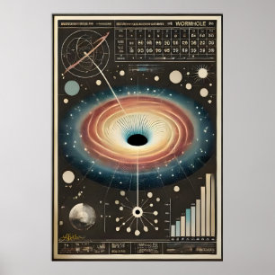 Space Age Wormhole Diagram Poster