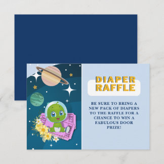 Space Alien Baby Shower Diaper Raffle Enclosure Card