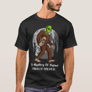 Space Alien Bigfoot Conspiracy Mystery Solved UFO T-Shirt