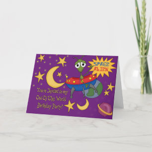 Space Alien Birthday Invitations