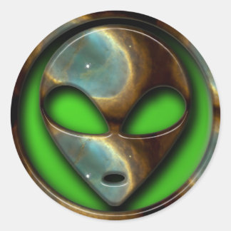 SPACE ALIEN CLASSIC ROUND STICKER