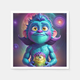 Space Alien & Friend  Napkin