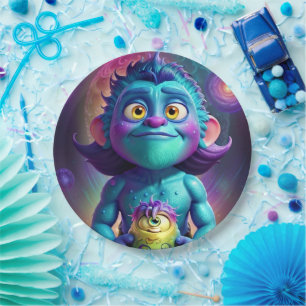 Space Alien & Friend Paper Plate