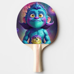 Space Alien & Friend Ping Pong Paddle