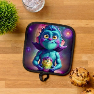 Space Alien & Friend Pot Holder