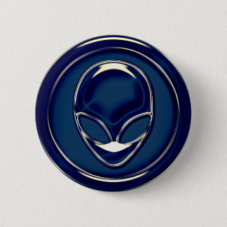 Space Alien Head 6 Cm Round Badge