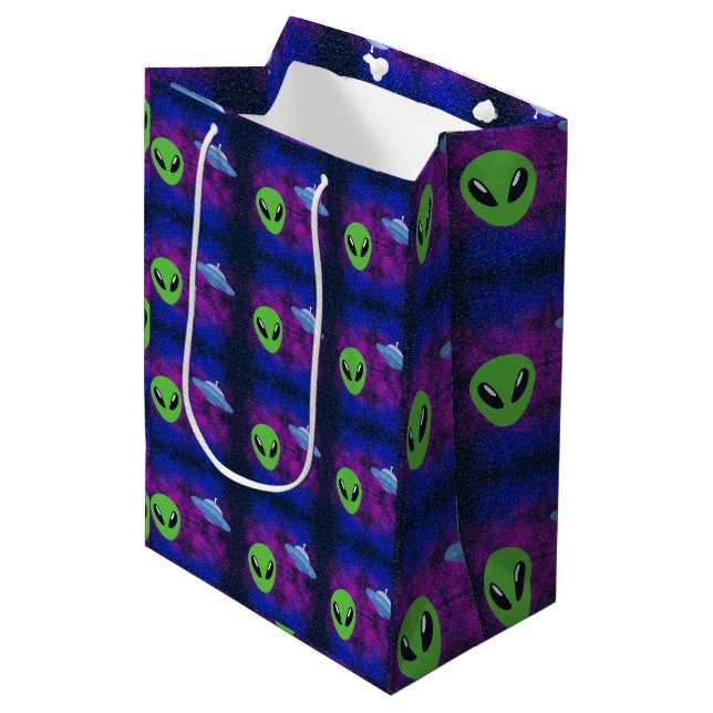 Space Alien Medium Gift Bag (Front Angled)