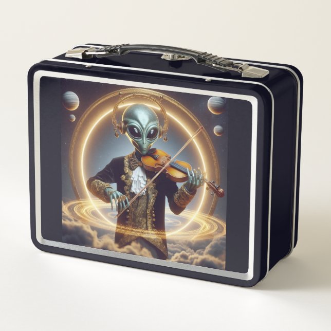 Space Alien Metal Lunch Box (Back)