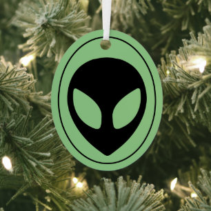 Space Alien Metal Tree Decoration