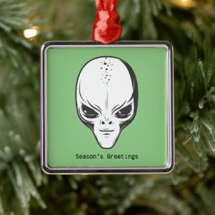 Space Alien Metal Tree Decoration