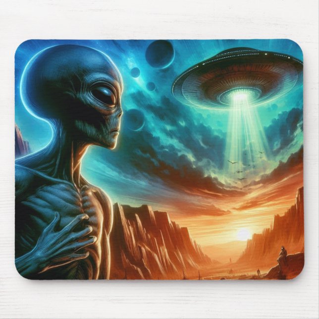 Space Alien  Mouse Pad (Front)