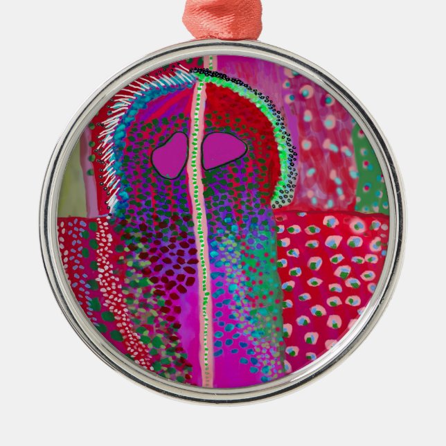 Space Alien Party Animal Metal Tree Decoration (Front)