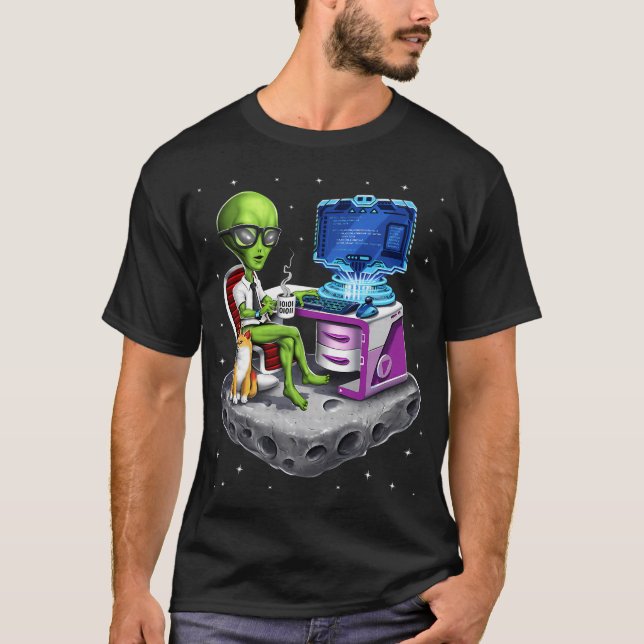 Space Alien Programmer T-Shirt (Front)